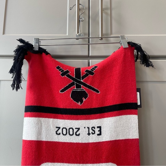 Opening Ceremony Red White Tassel Fringe Streetwear Academia Varsity Scarf Wrap - Picture 3 of 9